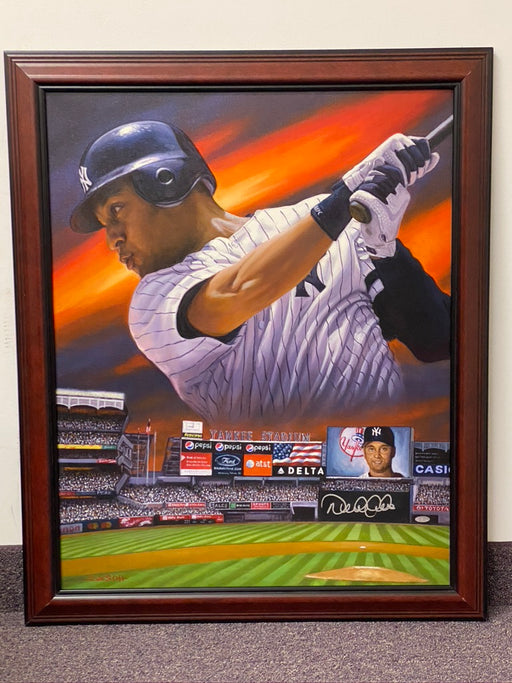 Original Signed and Framed Derek Jeter Painting