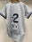 Derek Jeter Signed Gray Yankees Jersey with Original Painting and Stitched Stats