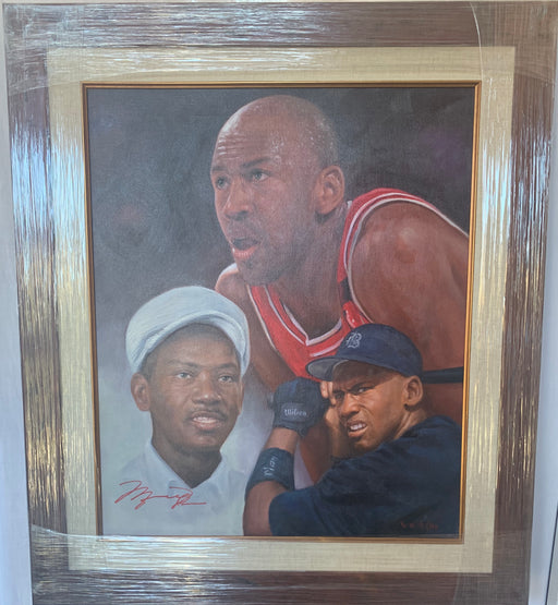 Michael Jordan Autographed Original Oil Painting with Father