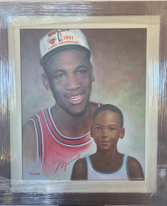 Michael Jordan Autographed Original Oil Painting