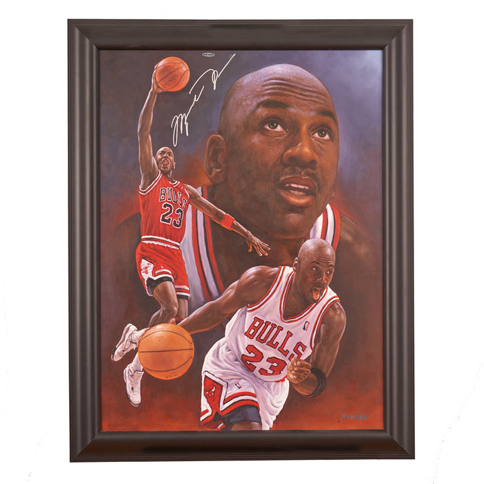 Michael Jordan Autographed Original Oil Painting Collage