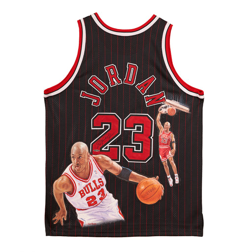 Michael Jordan Original Painting on Autographed Jersey