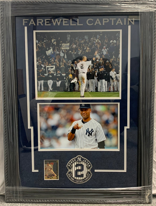 Derek Jeter Farewell Captain Framed Photograph with Autographed Rookie Card